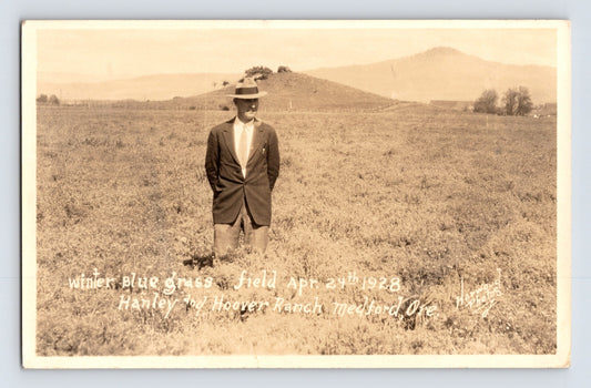 Medford Oregon Hanley Hoover Ranch 1940s RPPC Postcard Unposted