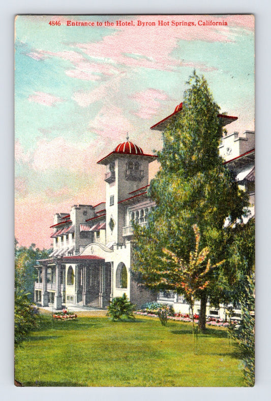 Byron Hot Springs California Resort Hotel 1910 Postcard Posted Divided Back