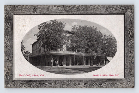 Ukiah California Hotel Cecil 1910s Postcard Posted Divided Back