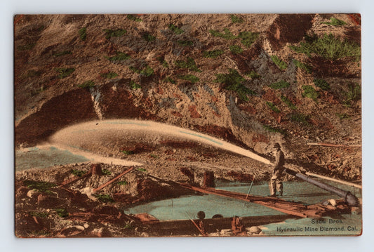 Placerville California Snow Bros Hydraulic Mine Diamond 1909 Postcard Posted