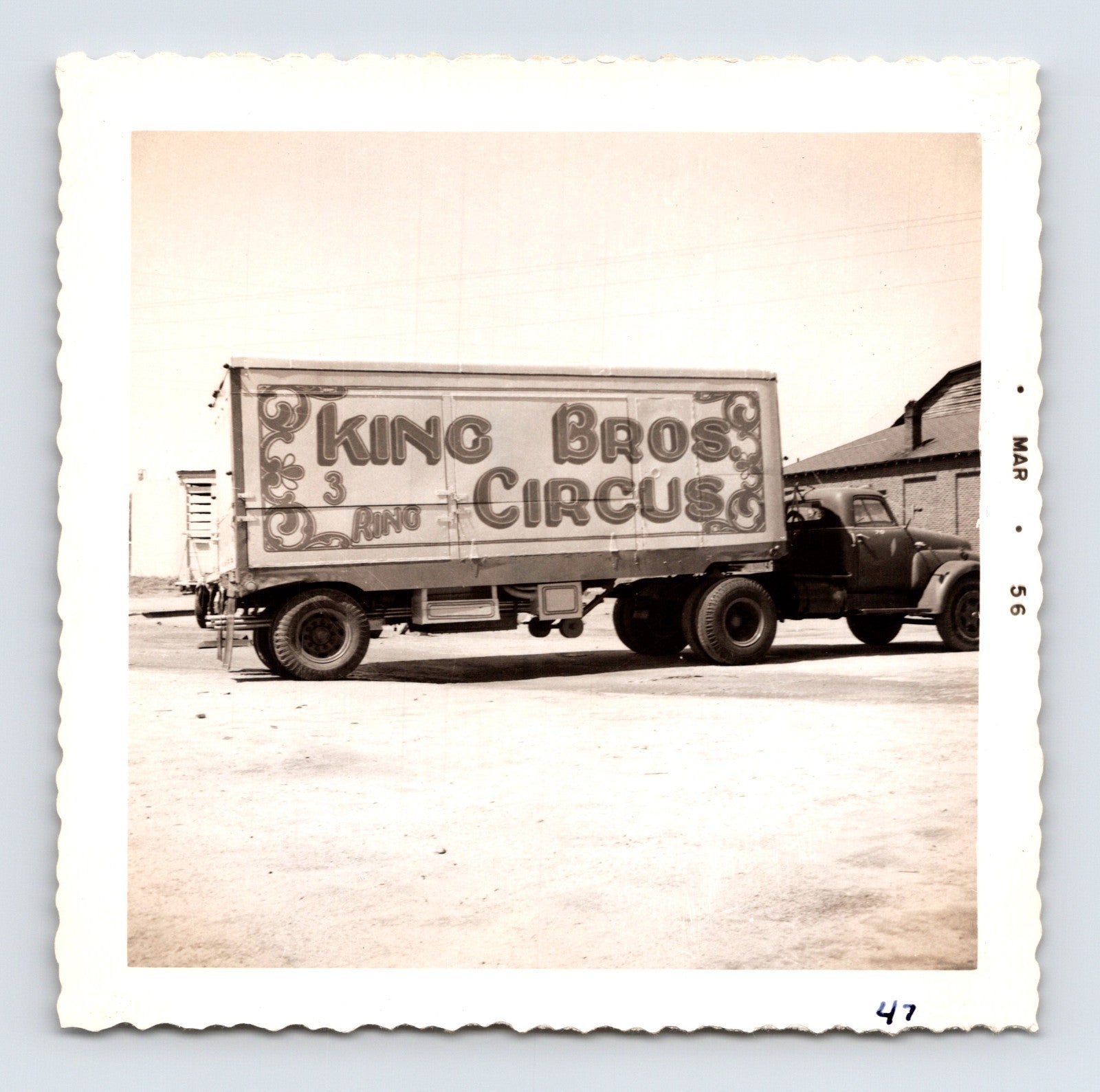 King Bros Circus 1956 box trailer truck three ring circus transport photo