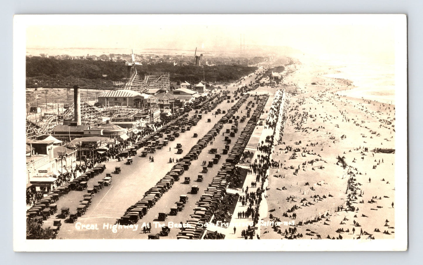 San Francisco California Great Highway Ocean Beach 1930s Photo 3.5 x 6