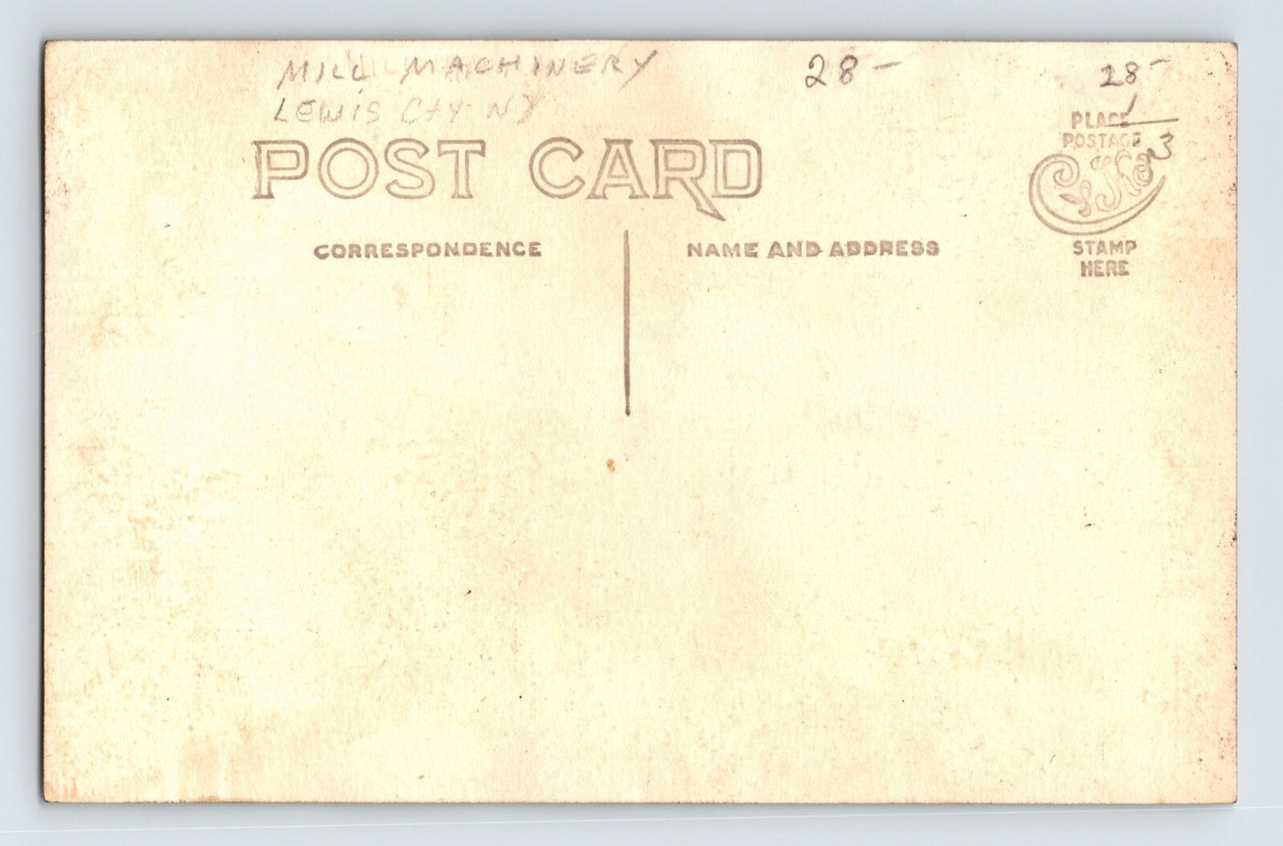 Lowville New York Mill Machinery 1910s RPPC Postcard Unposted Divided Back