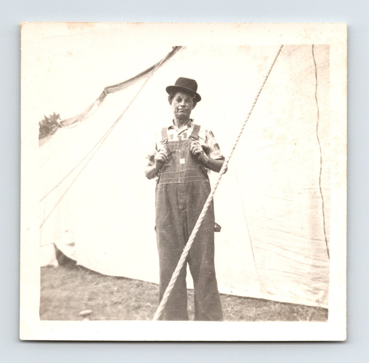 Herbert Walters circus clown cow costume Grennleaf Kansas 1944 vintage photograph