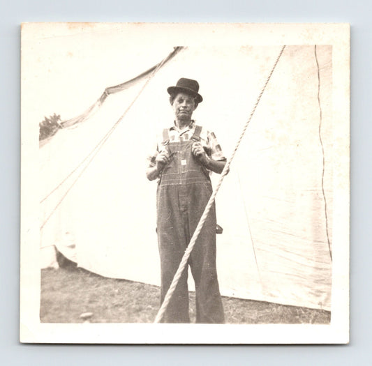 Herbert Walters circus clown cow costume Grennleaf Kansas 1944 vintage photograph