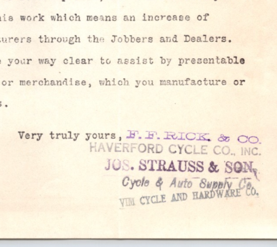 Cycle Trade Association Buffalo NY 1913 Bicycle Road Race Letterhead 8.5 x 11