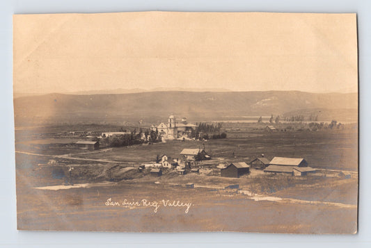 San Luis Rey Valley California Aerial 1910s Postcard RPPC Blank Back Thin Paper