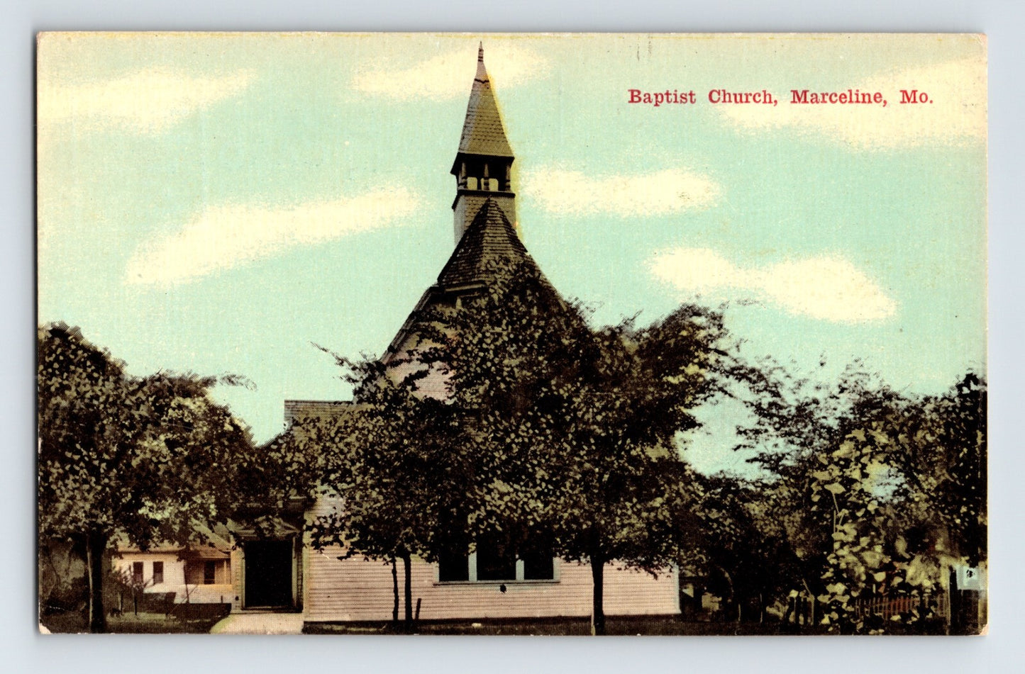 Marceline Missouri Baptist Church 1910s Postcard Unposted Divided Back