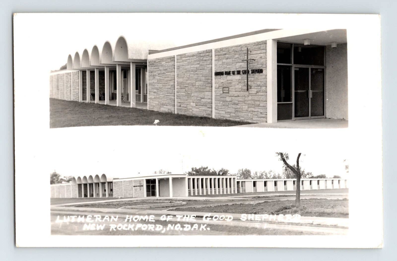 New Rockford North Dakota Lutheran Home of the Good Shepherd church modern building photo postcard
