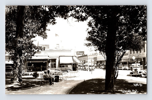 Ukiah California downtown 1940s Owl Coffee Orange Crush drug store real photo postcard unposted