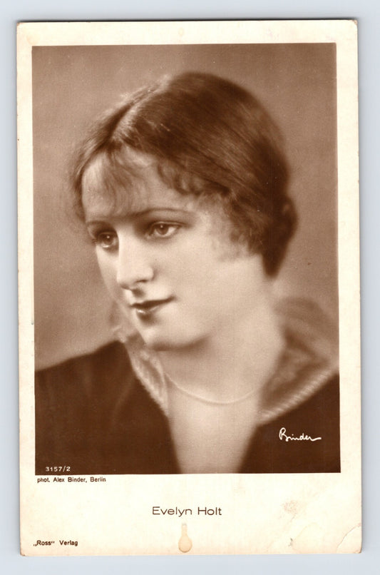 Evelyn Holt portrait Ross Verlag postcard sepia studio headshot 1930s German actress