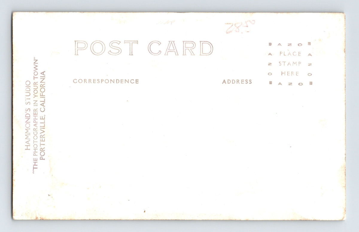 Porterville California Springville Highway 1930s Postcard RPPC Unposted