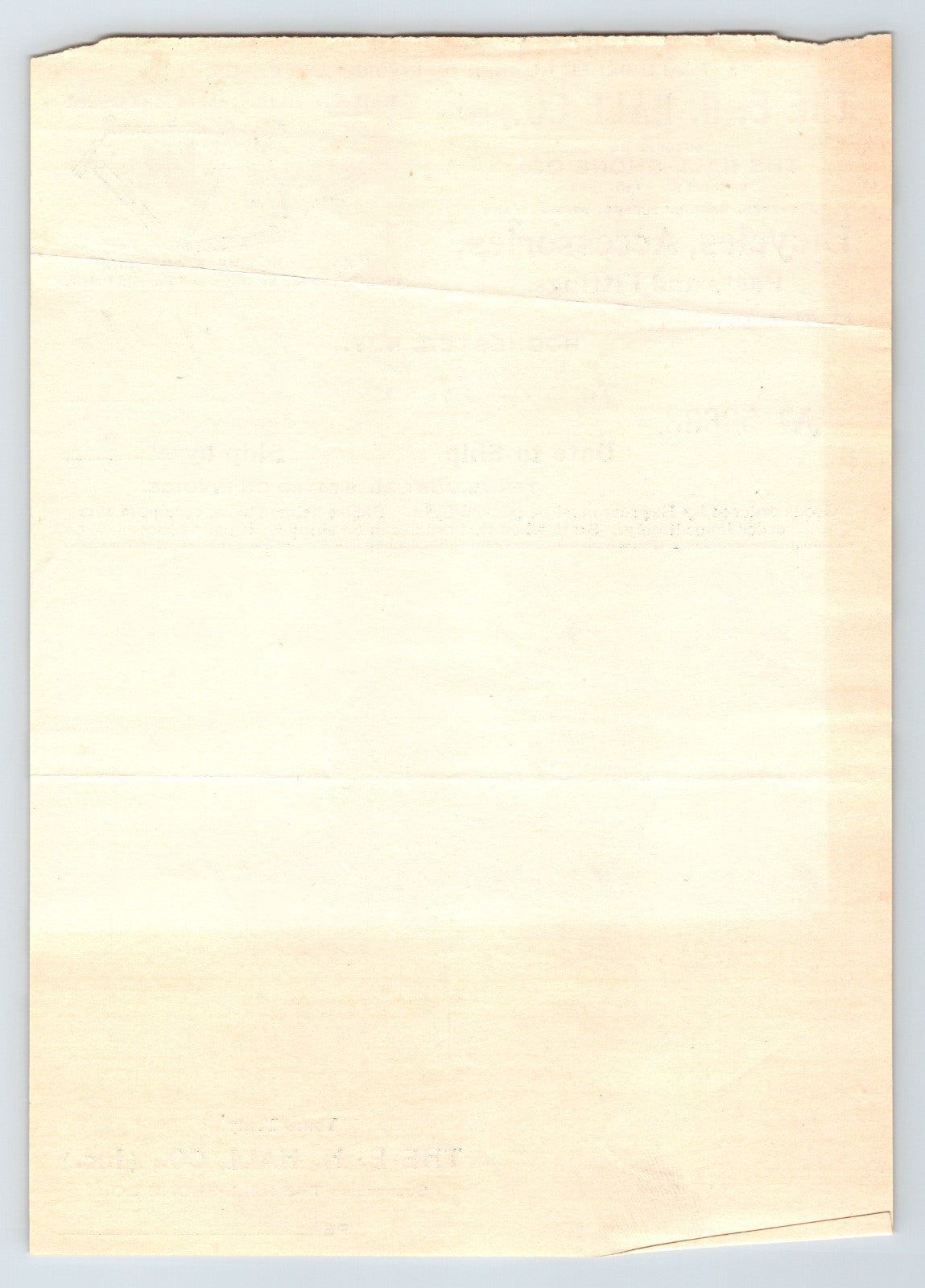 Rochester New York 1900 E H Hall Bicycle Order Blank 7.5 x 5.5