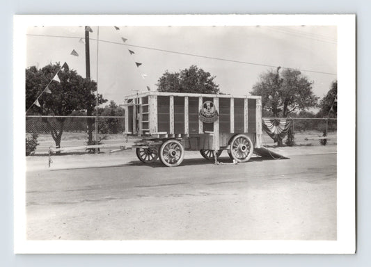 Disneyland Mickey Mouse Club Circus wagon with loading ramp inside fenced circus yard 1955 photo
