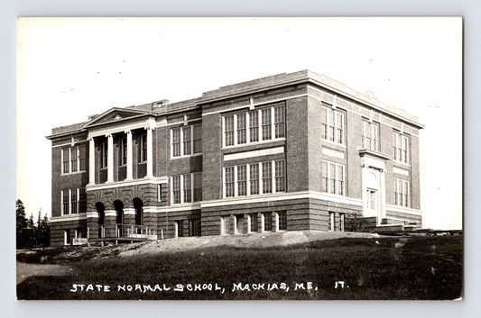 Machias Maine State Normal School 1950s RPPC Postcard Unposted