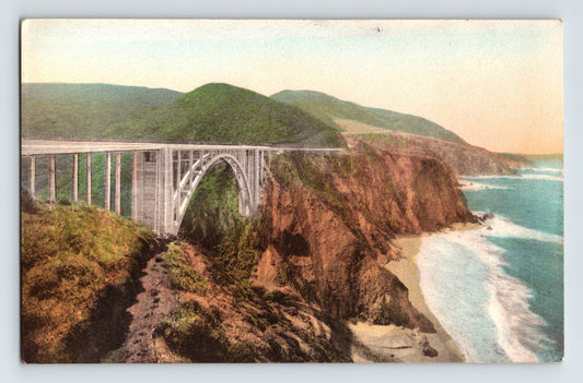 Carmel California Rainbow Bridge San Simeon Highway coastal cliffs postcard
