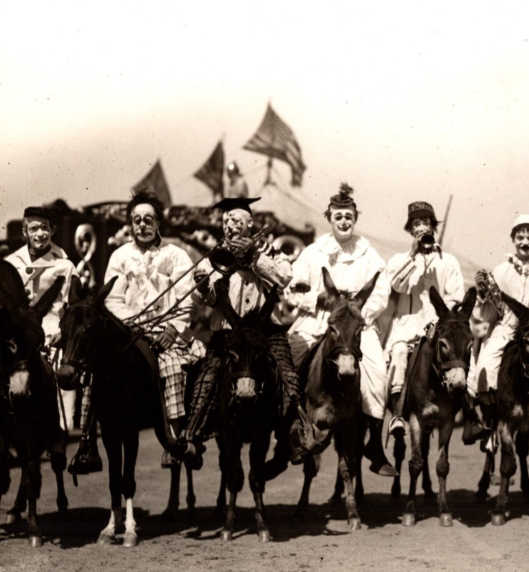 Sells Floto Circus Clowns 1940s Photo Riding Mule Brigade 8 x 10