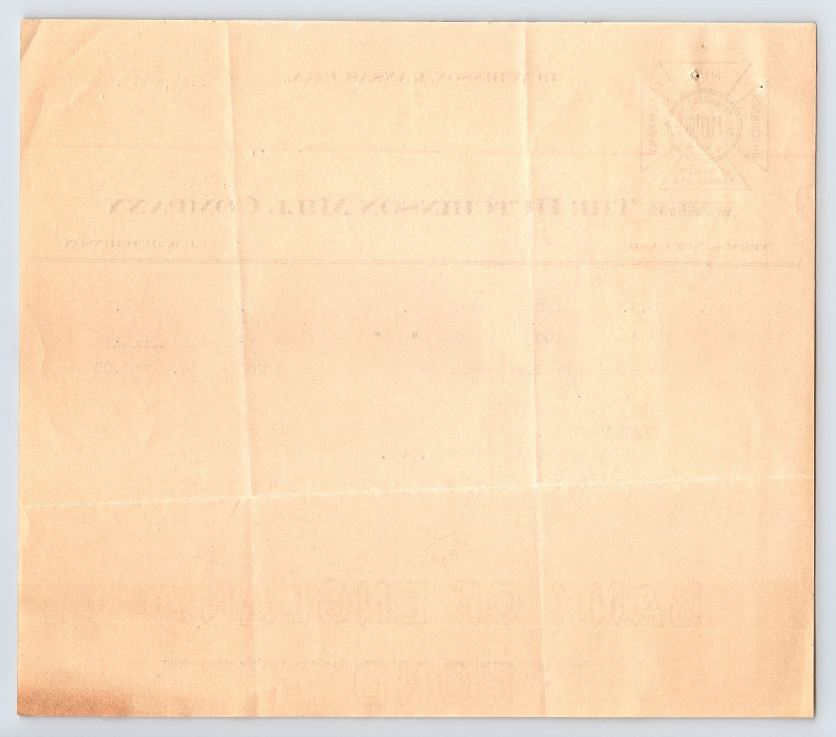 Kansas Hutchinson Mill Company Flour 1908 Billhead Invoice 8 x 7