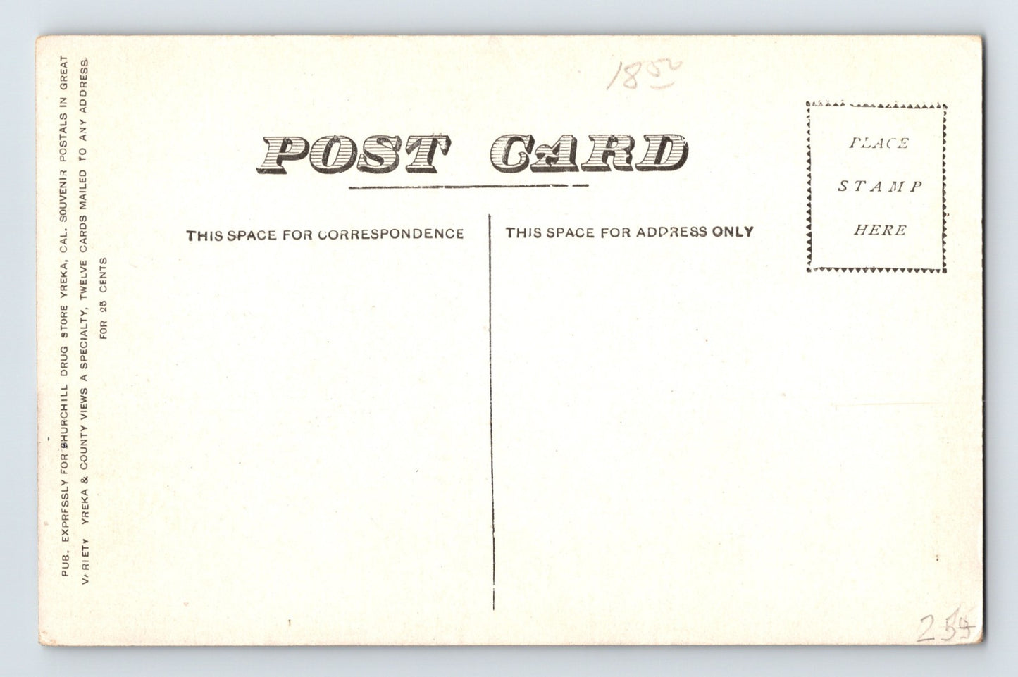 Yreka California Siskiyou County High School 1910s Postcard Unposted