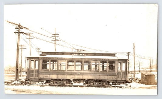 Philadelphia Pennsylvania Media Line Trolley Car 1920s Transit Photo 4.5 x 7