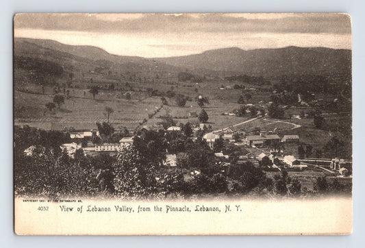 Lebanon New York Pinnacle view valley panorama early town buildings pre 1907 postcard undivided back