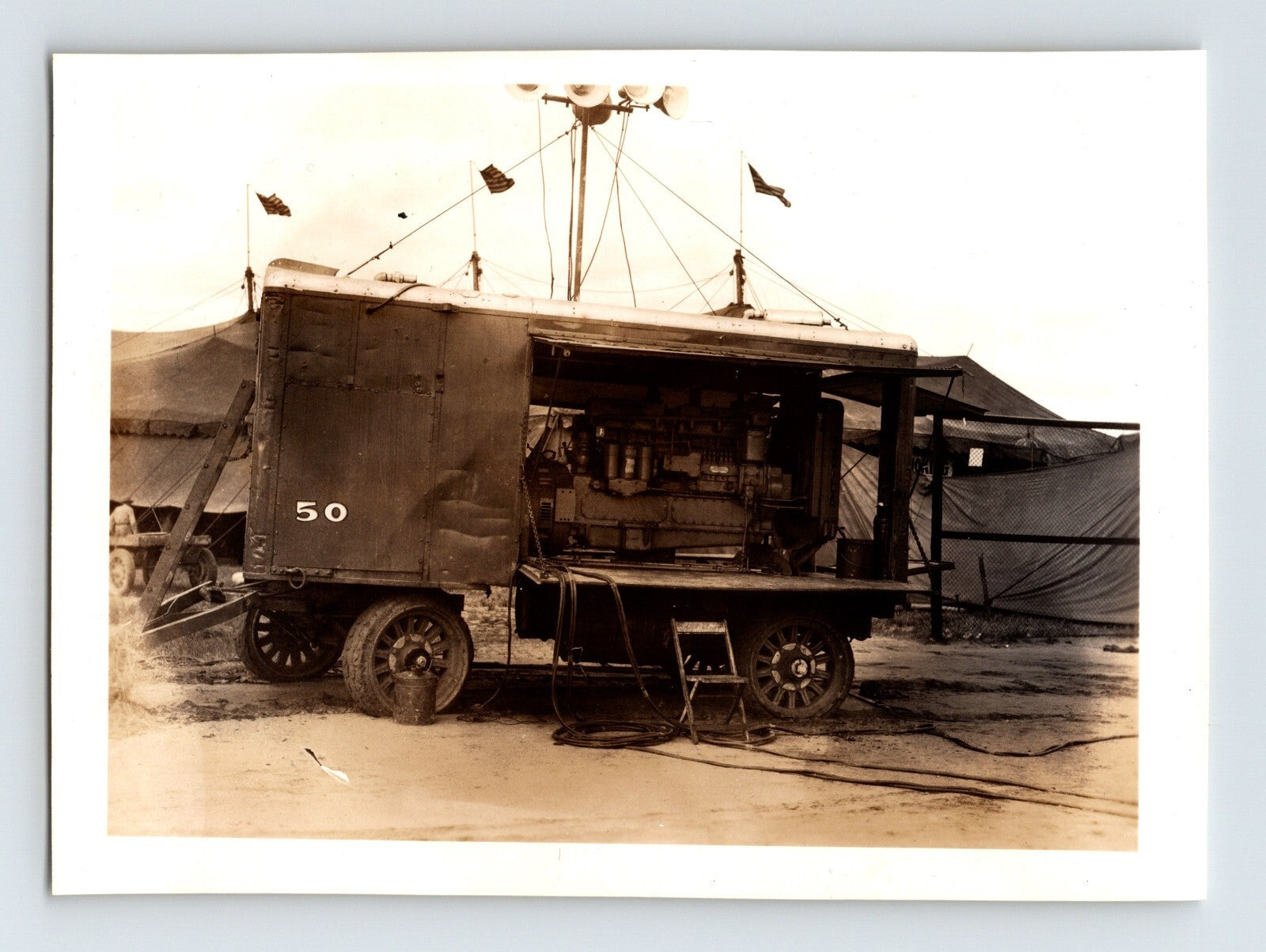 Cole Bros Circus diesel light rig truck with generator equipment Wichita Kansas 1946 circus photo 4 x 3