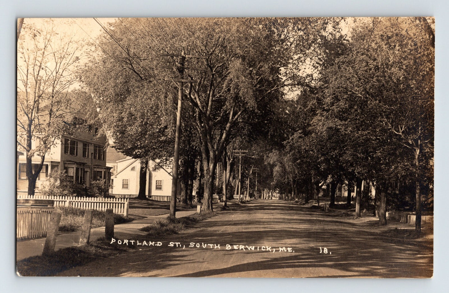 South Berwick Maine Portland Street 1920s RPPC Postcard Unposted