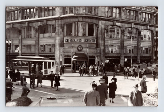 San Francisco California Golden Pheasant Restaurant 1940s RPPC street scene