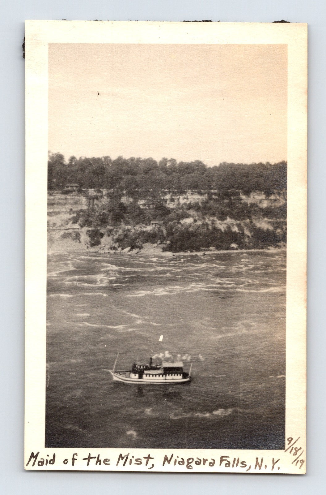 Maid of the Mist tour boat below Niagara Falls New York 1919 photograph