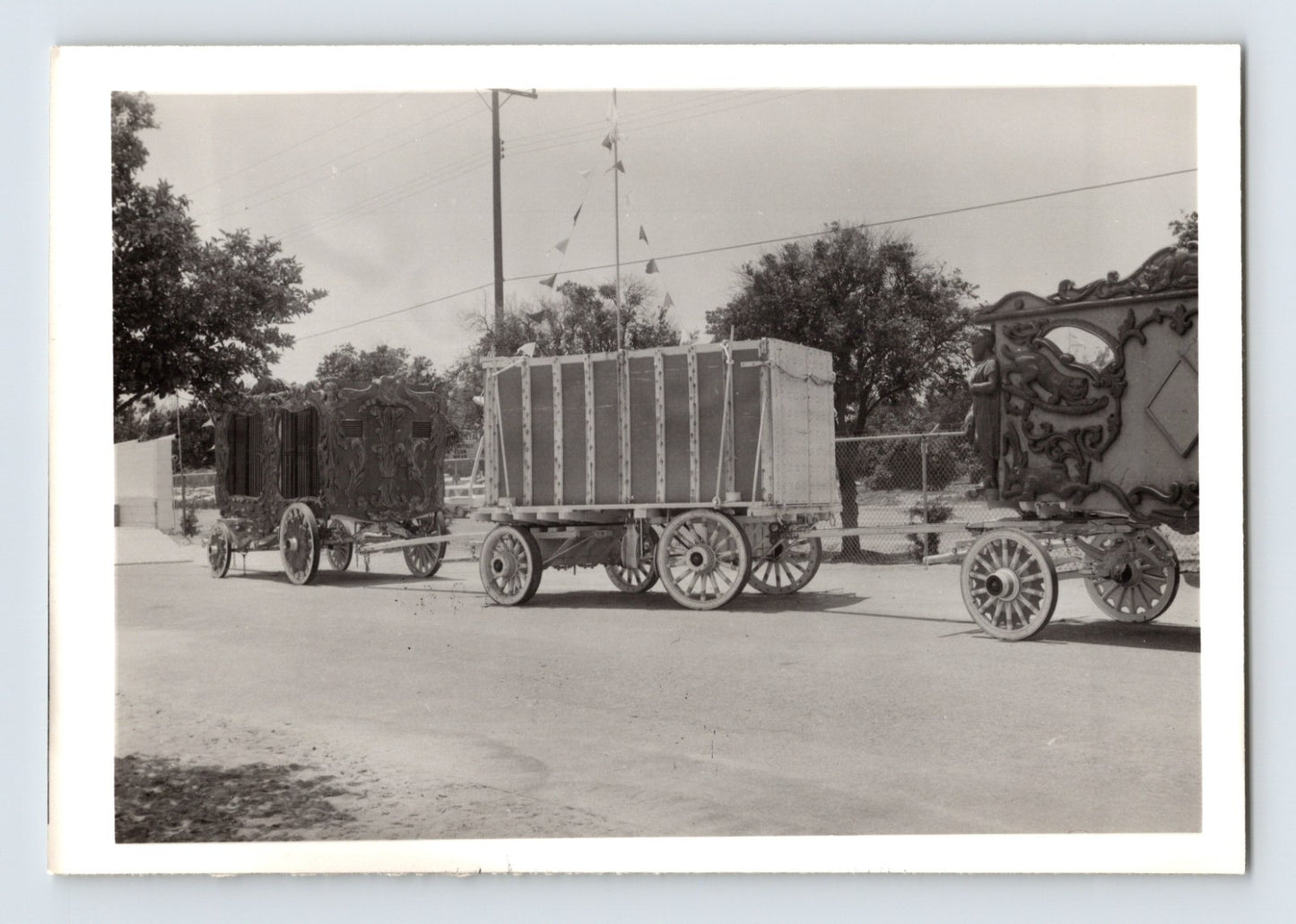 Disneyland Mickey Mouse Club Circus wagons lineup service road 1955 photo Anaheim California