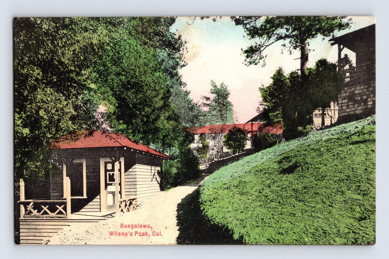 Mount Wilson California bungalow cottages hotel hillside postcard 1910s