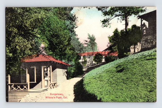 Mount Wilson California bungalow cottages hotel hillside postcard 1910s