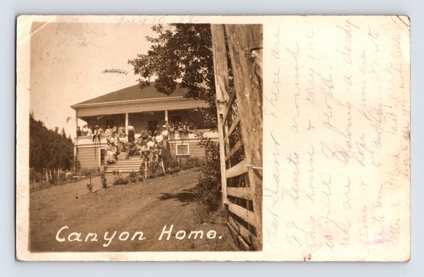 Postcard RPPC California Healdsburg CA Canyon Home House 1908 Posted