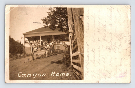 Postcard RPPC California Healdsburg CA Canyon Home House 1908 Posted