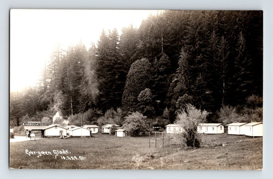 Crescent City California Evergreen Glade Camp 1930s RPPC Postcard Unposted