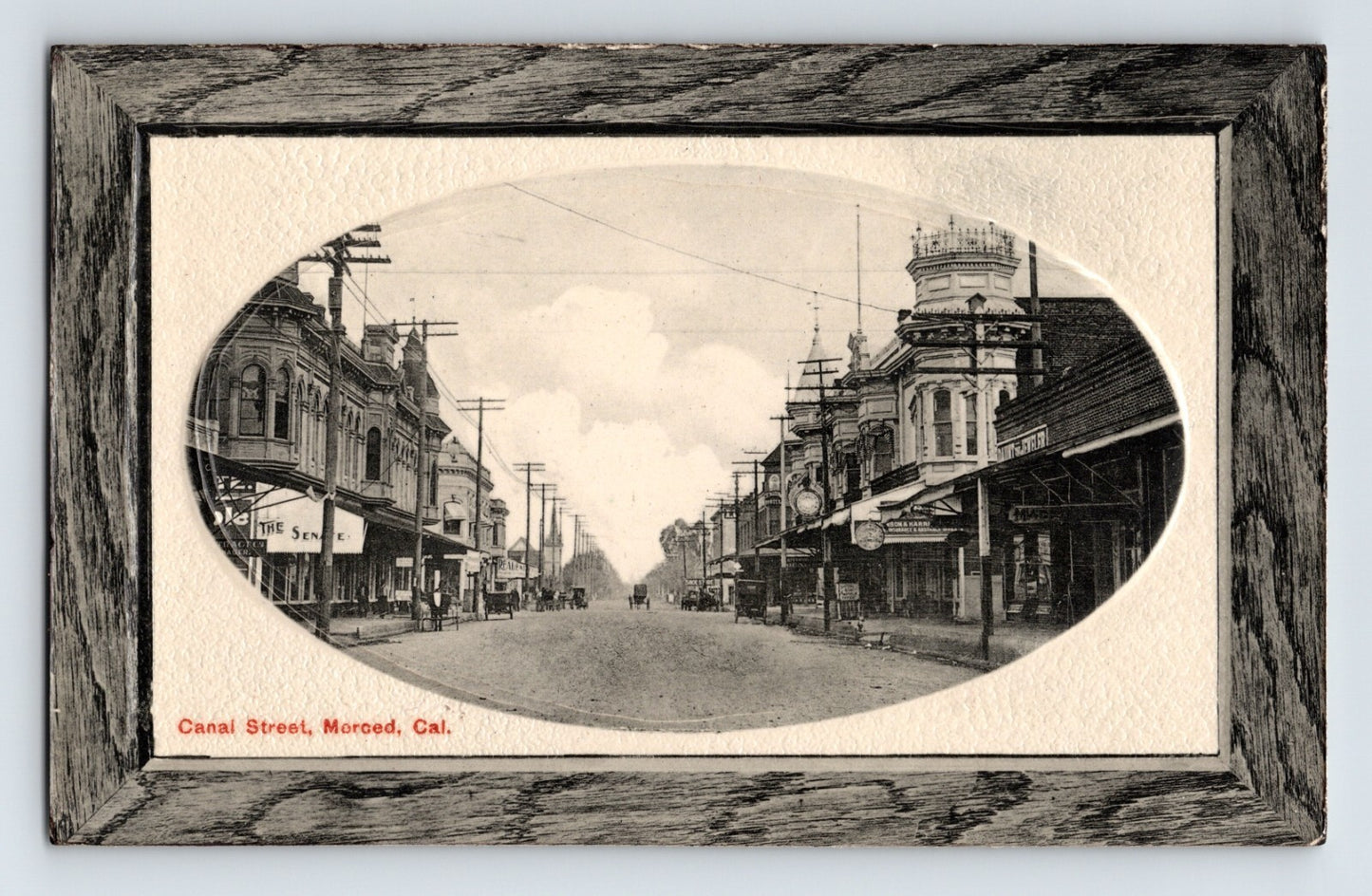 Merced California Canal Street Downtown 1910s Postcard Blank Back