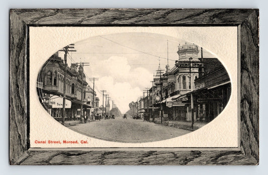 Merced California Canal Street Downtown 1910s Postcard Blank Back