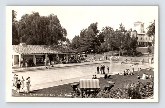 Berkeley California Castlewood Country Club Pool 1931 RPPC Postcard Posted