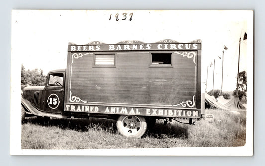 Beer Barnes Circus 1937 truck wagon trained animal exhibition Whitney Point New York photo