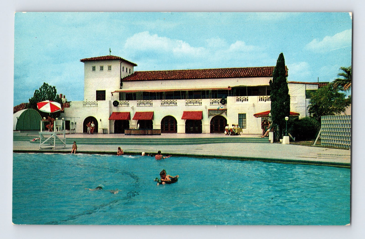 San Antonio Texas Randolph Air Force Base swimming pool 1960s postcard military recreation