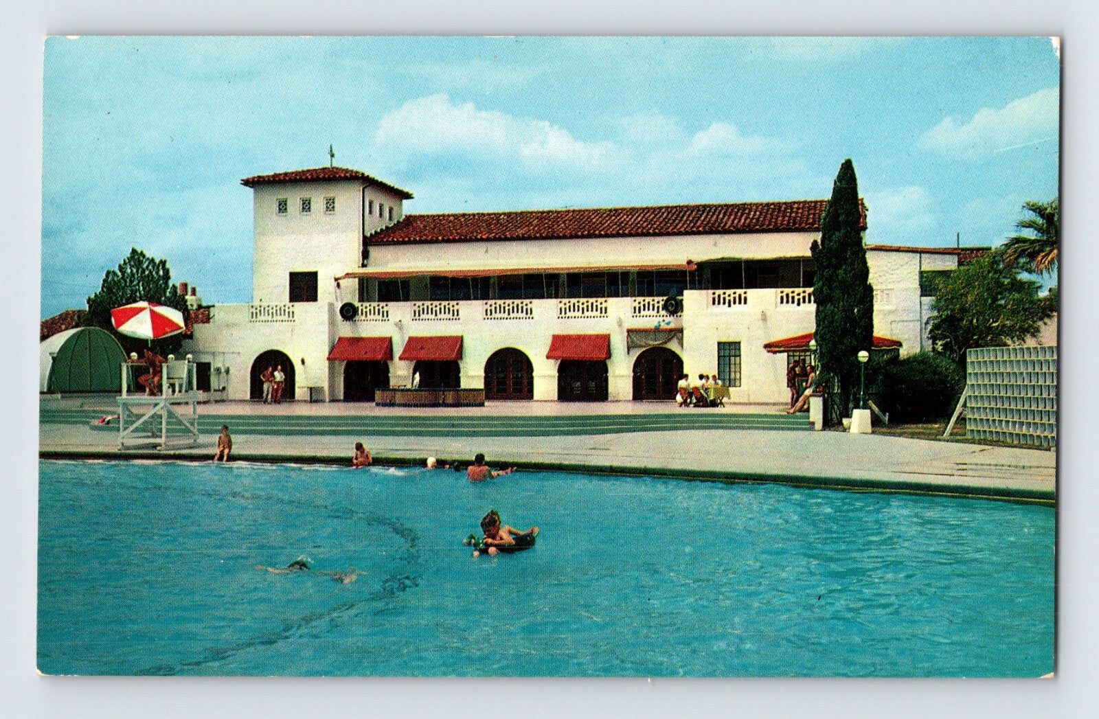 San Antonio Texas Randolph Air Force Base swimming pool 1960s postcard military recreation