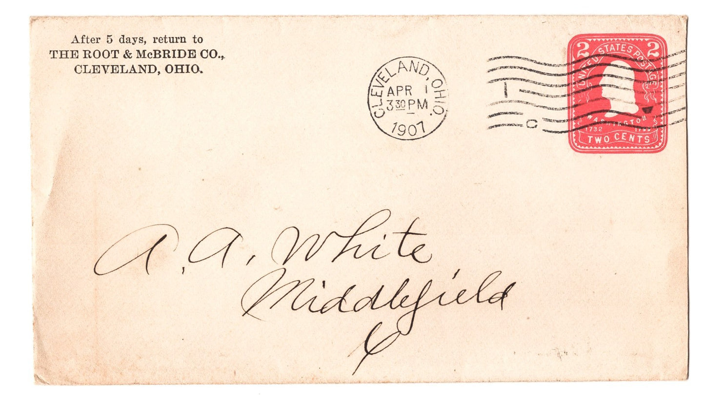 Cleveland Ohio 1907 Root McBride Billhead + Envelope Cover