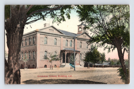 Redding California Grammar School 1908 Postcard Posted Divided Back