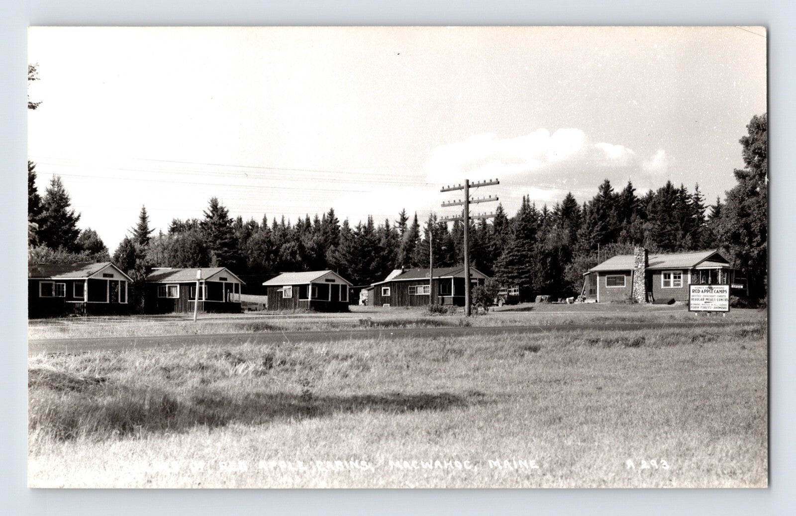 Red Apple Cabin Camp Macwahoc Maine 1950s RPPC Kodak paper unposted