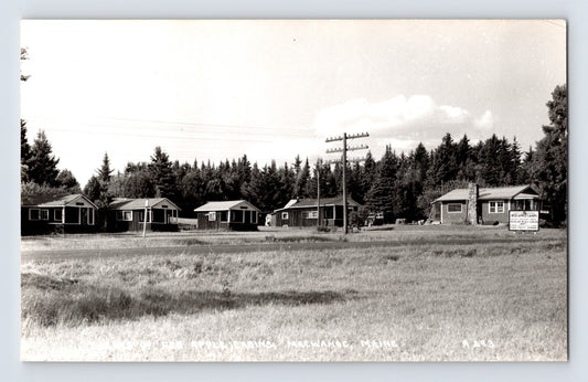 Red Apple Cabin Camp Macwahoc Maine 1950s RPPC Kodak paper unposted