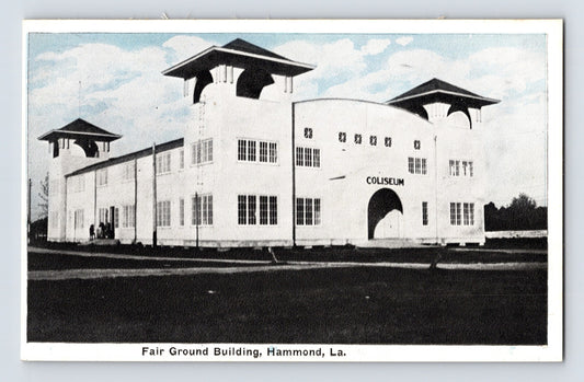 Hammond Louisiana Fair Ground Building coliseum structure 1920s postcard