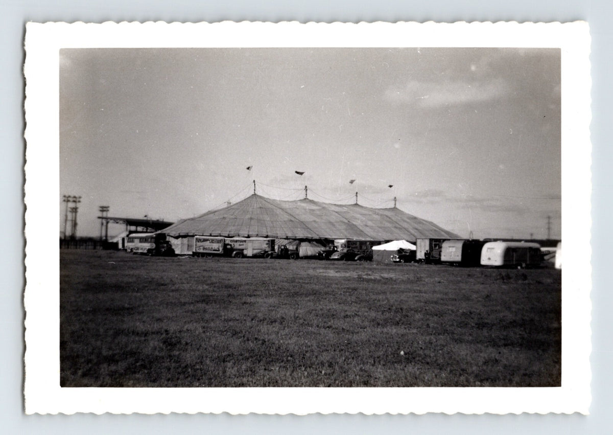 King Cristiani Circus big top tent trucks trailers 1950s traveling circus scene