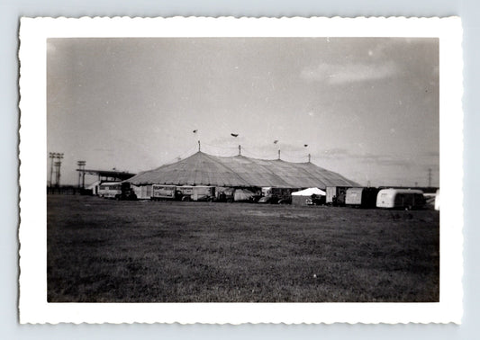 King Cristiani Circus big top tent trucks trailers 1950s traveling circus scene