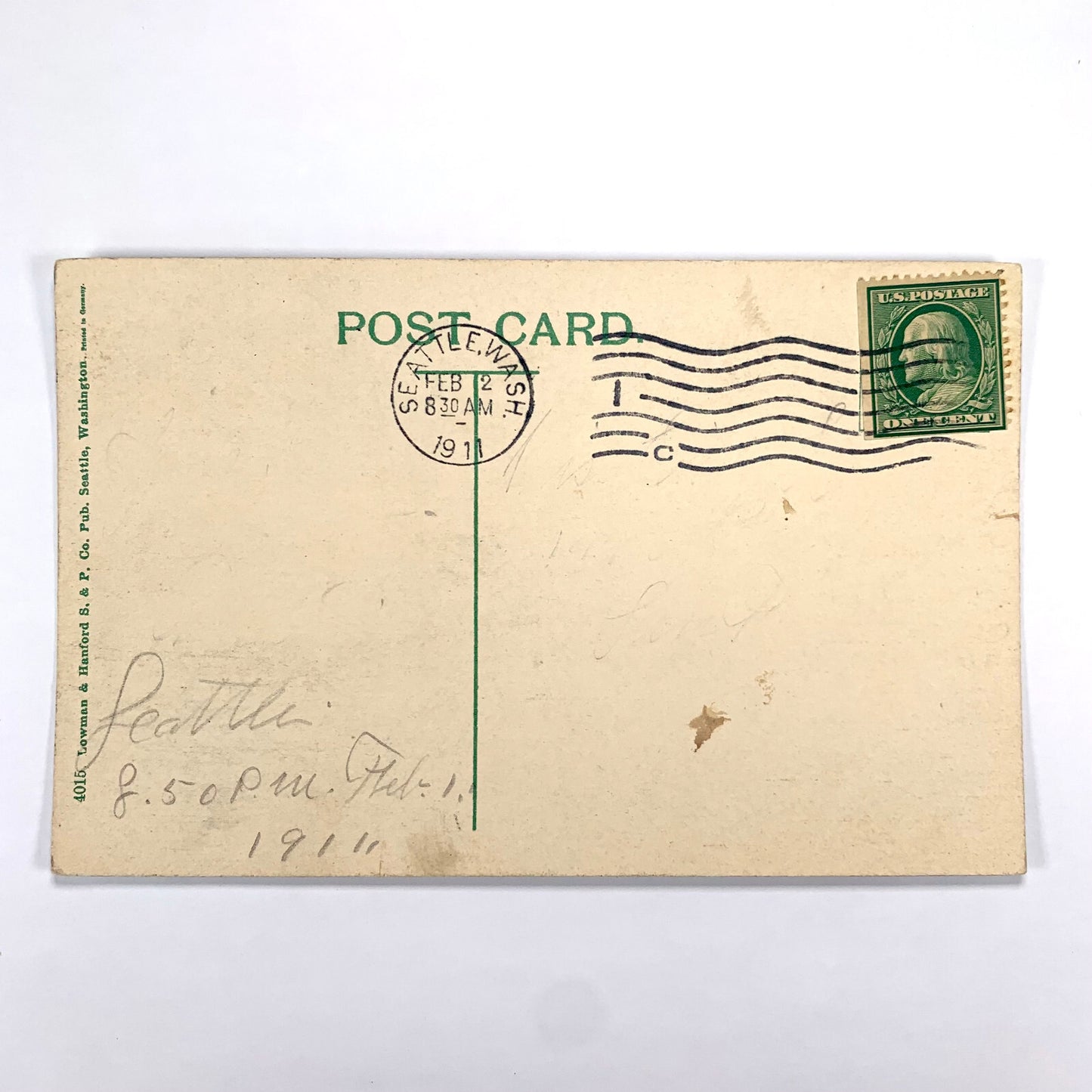 Postcard Washington Seattle WA Great Northern Dock Steam Ship 1911 Posted
