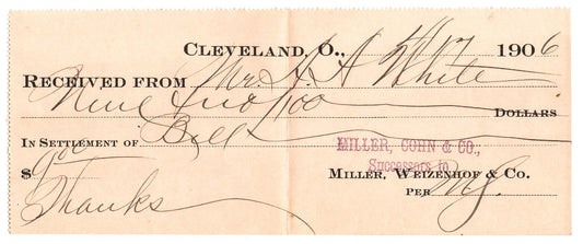 Cleveland Ohio Miller Cohn Weizenhof Company 1906 receipt document
